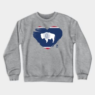 U.S. State - I Love Wyoming - Wyoming Flag Crewneck Sweatshirt